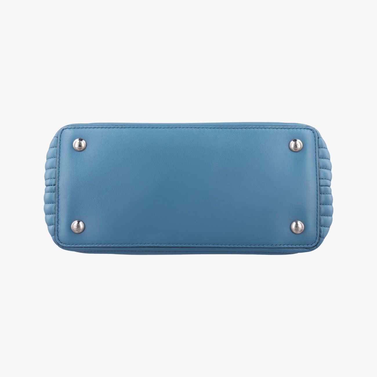 Fendi Com Click Small Blue Leather Shoulder — view 3