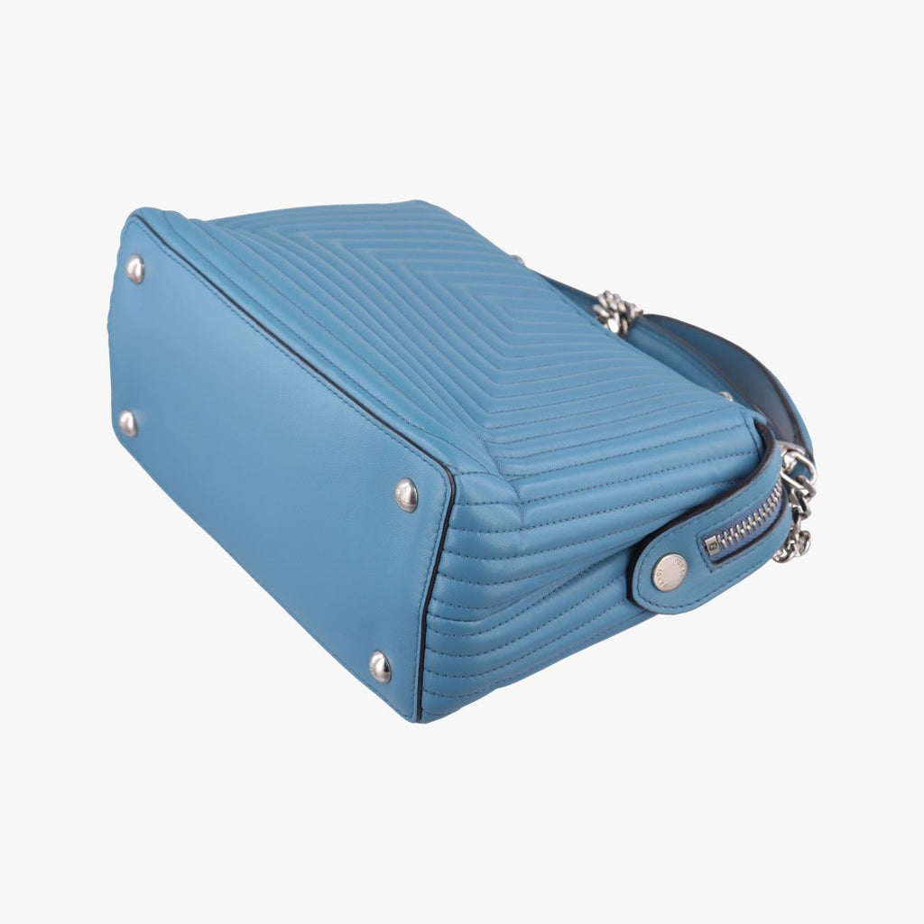 Fendi Com Click Small Blue Leather Shoulder — view 6