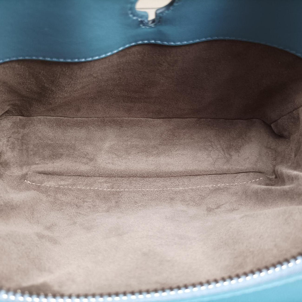 Fendi Com Click Small Blue Leather Shoulder — view 9