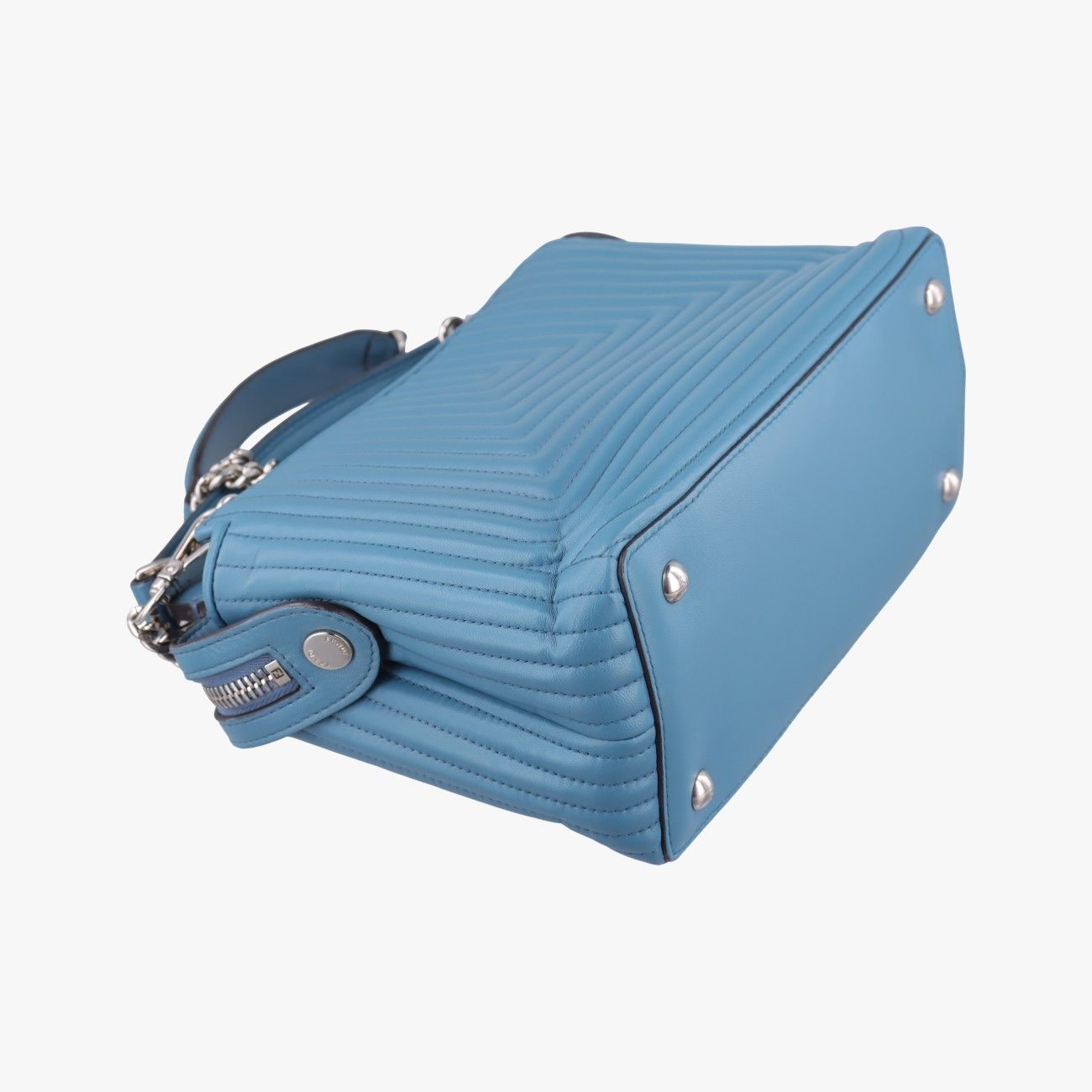Fendi Com Click Small Blue Leather Shoulder — view 7