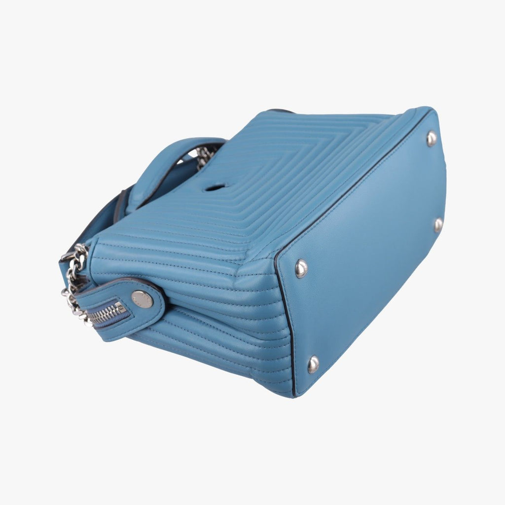 Fendi Com Click Small Blue Leather Shoulder — view 5