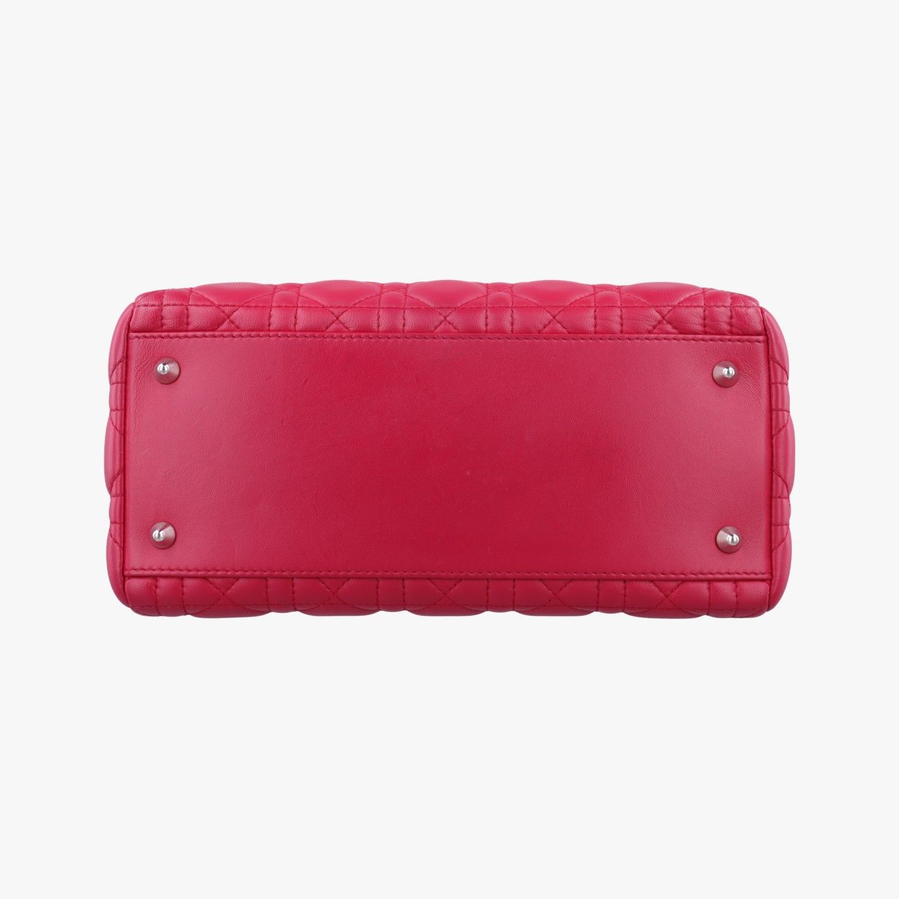 Dior Lady Rose Red Lambskin Handbag — view 3