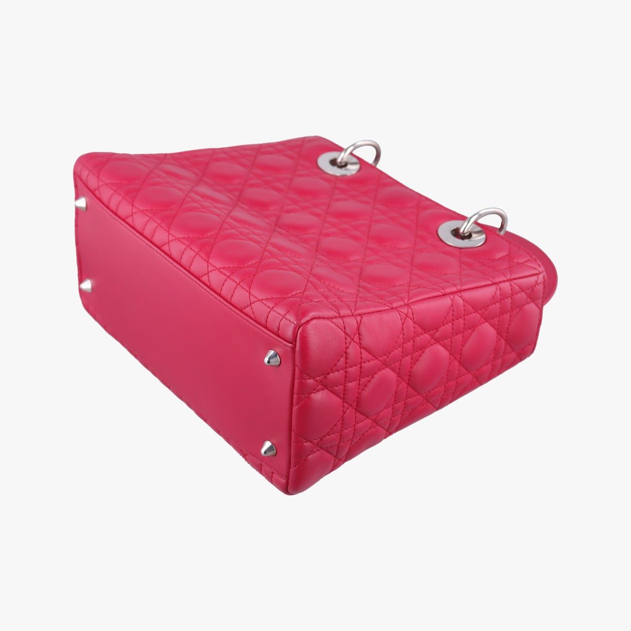 Dior Lady Rose Red Lambskin Handbag — view 6
