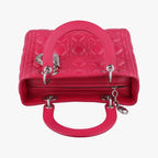 Dior Lady Rose Red Lambskin Handbag — view 8