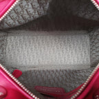 Dior Lady Rose Red Lambskin Handbag — view 9