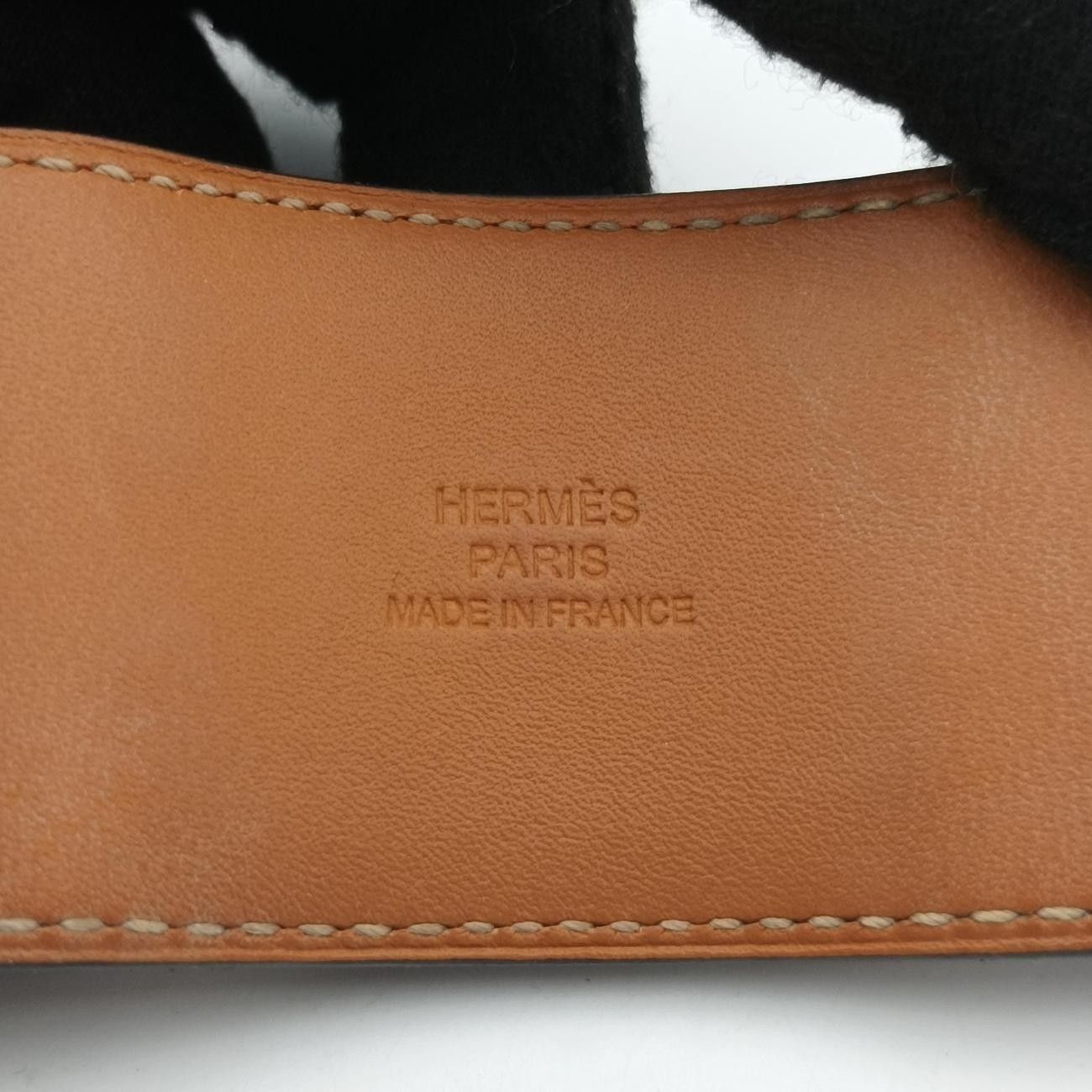 Hermes Collier de Chien Black Silver Leather S SI Bracelet — view 5