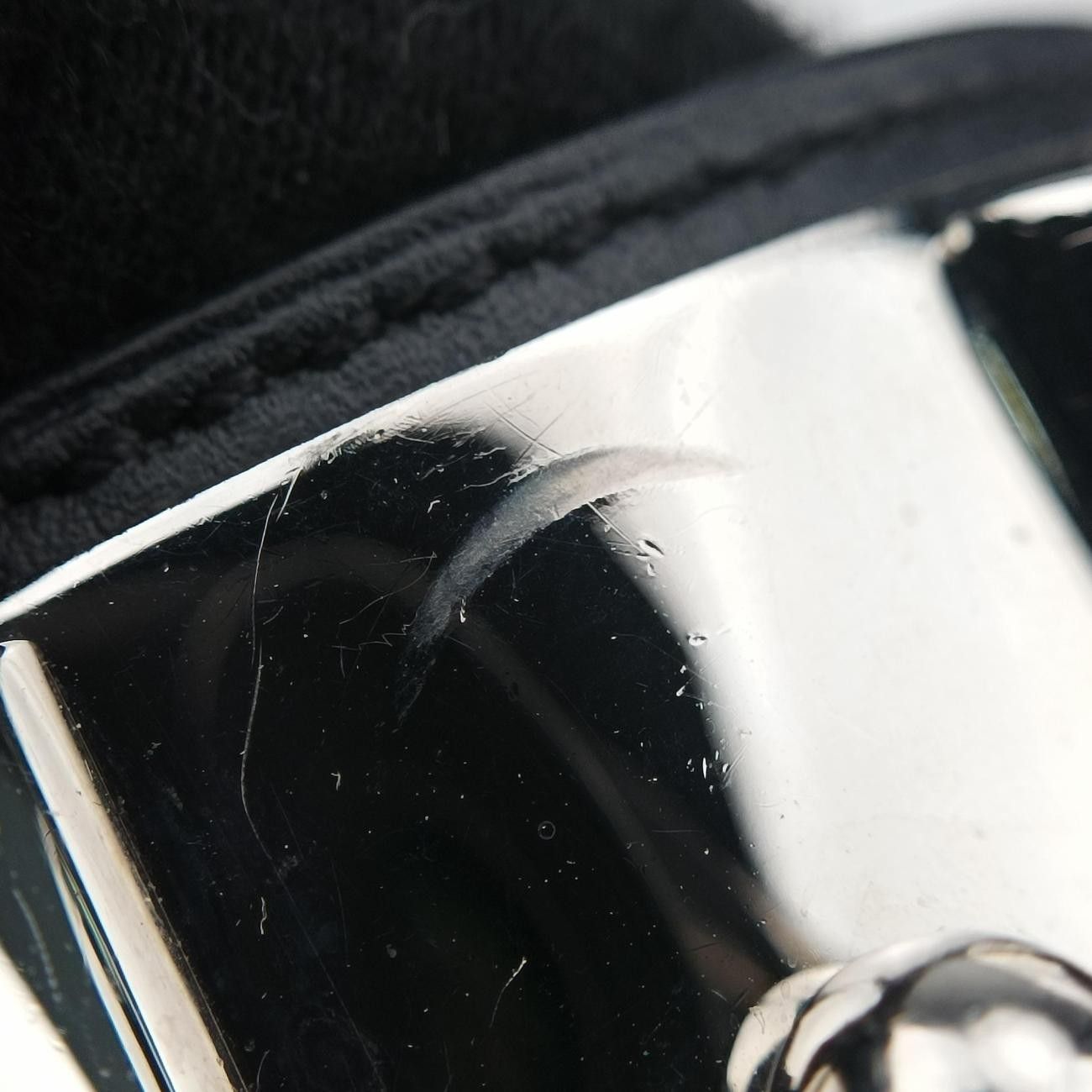 Hermes Collier de Chien Black Silver Leather S SI Bracelet — view 8