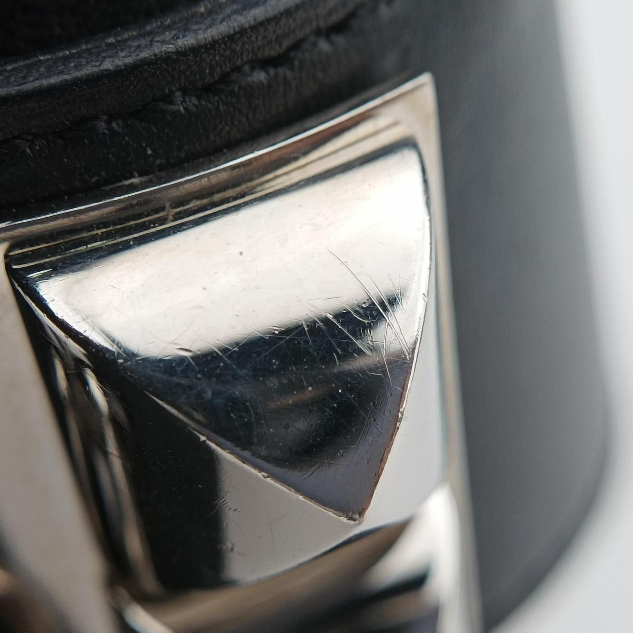 Hermes Collier de Chien Black Silver Leather S SI Bracelet — view 9