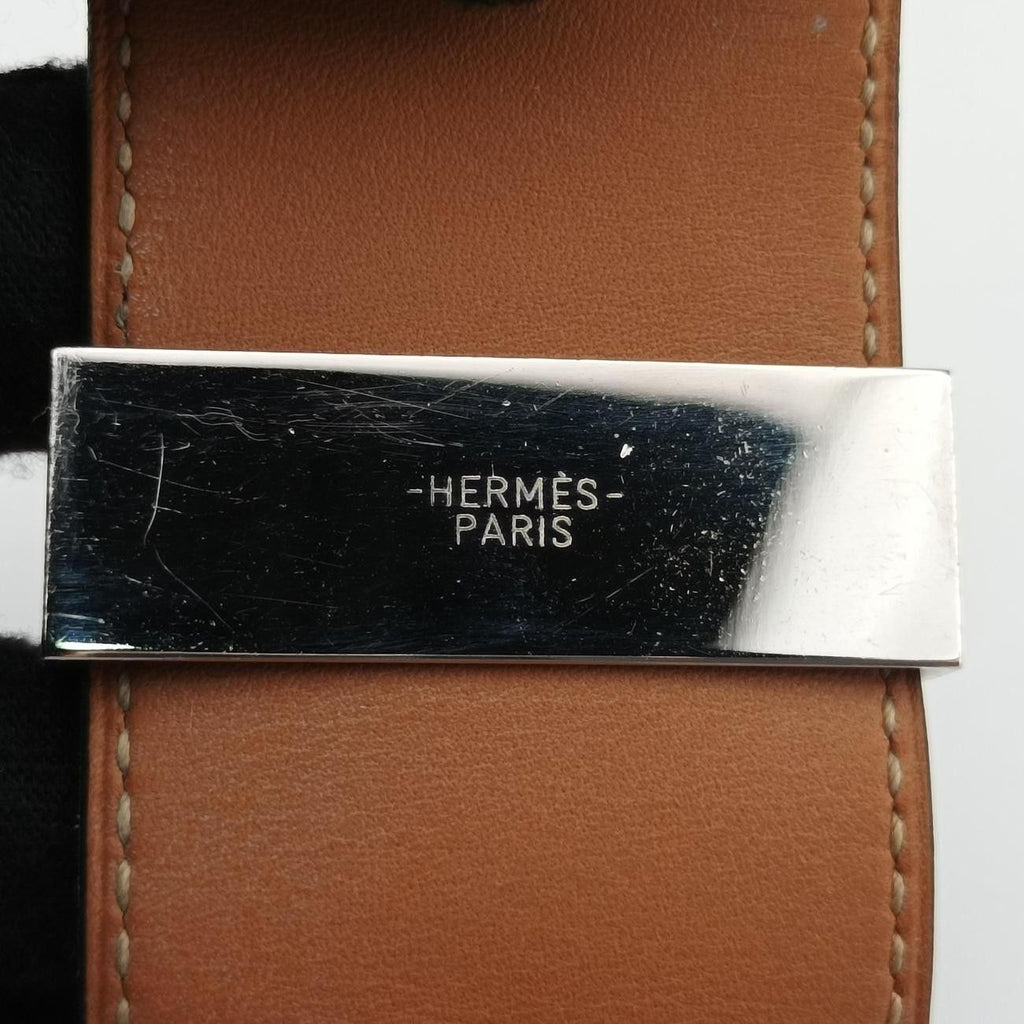 Hermes Collier de Chien Black Silver Leather S SI Bracelet — view 6