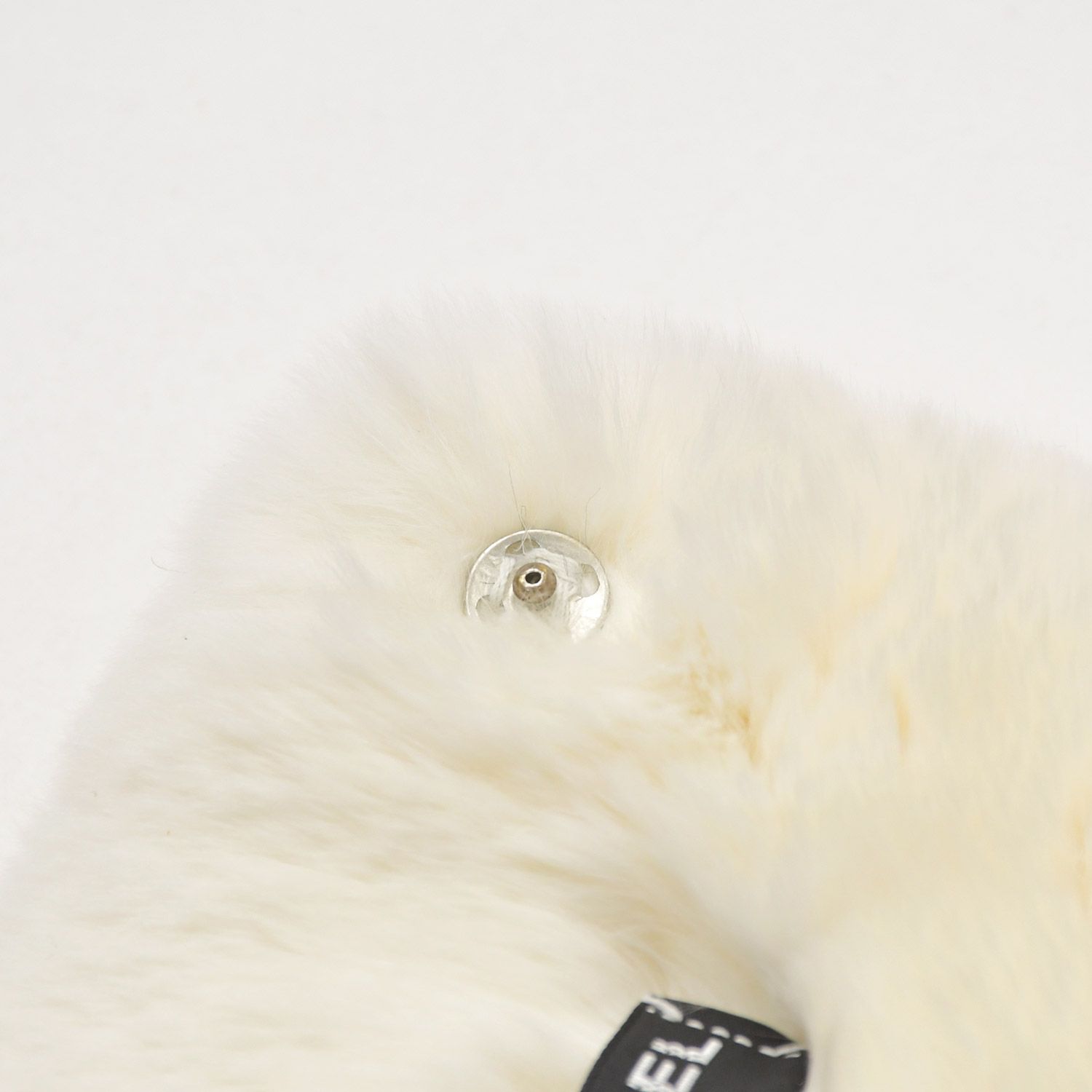 Chanel Big CC Logo Rabbit Neck Warmer Scarf White Black — view 5