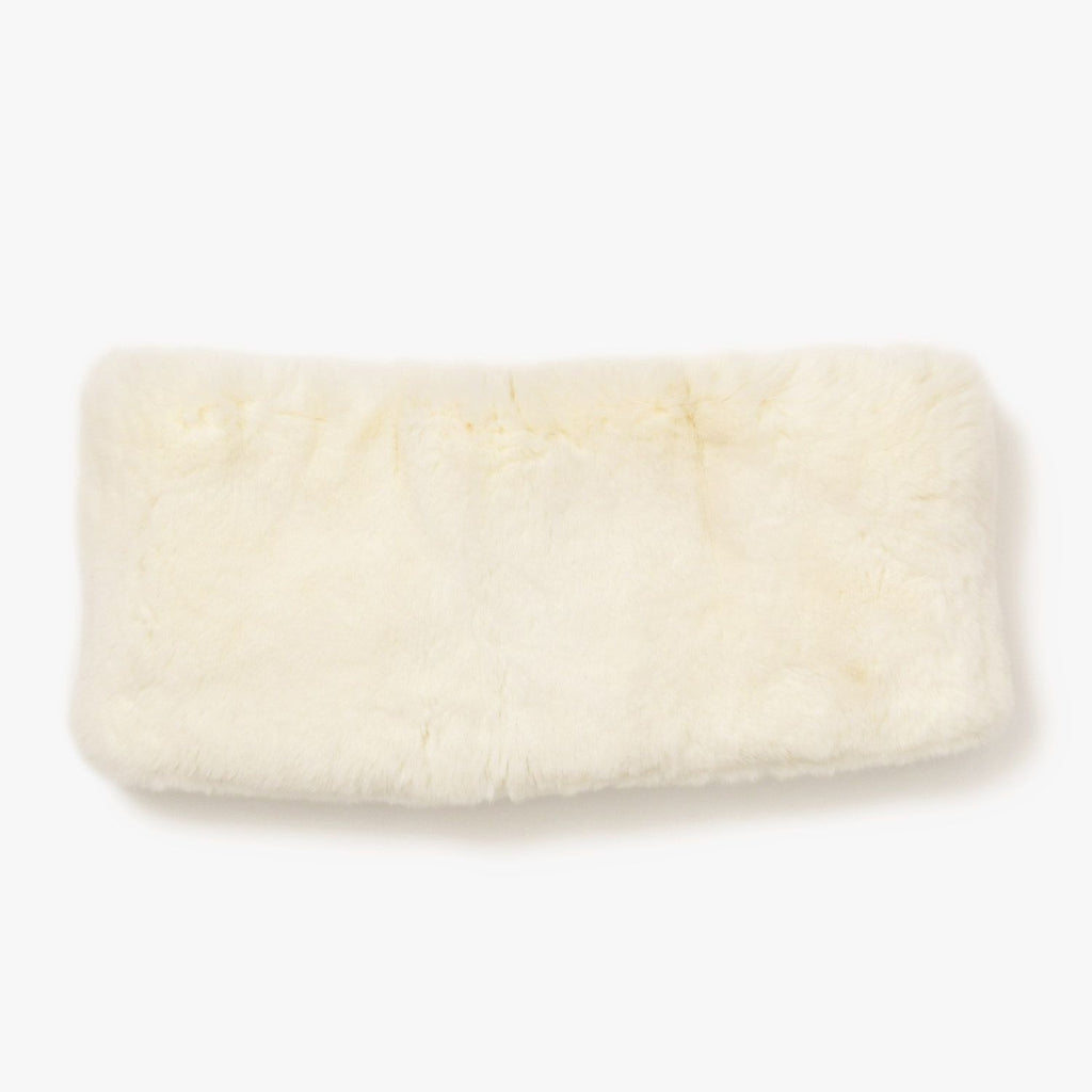 Chanel Big CC Logo Rabbit Neck Warmer Scarf White Black — view 2