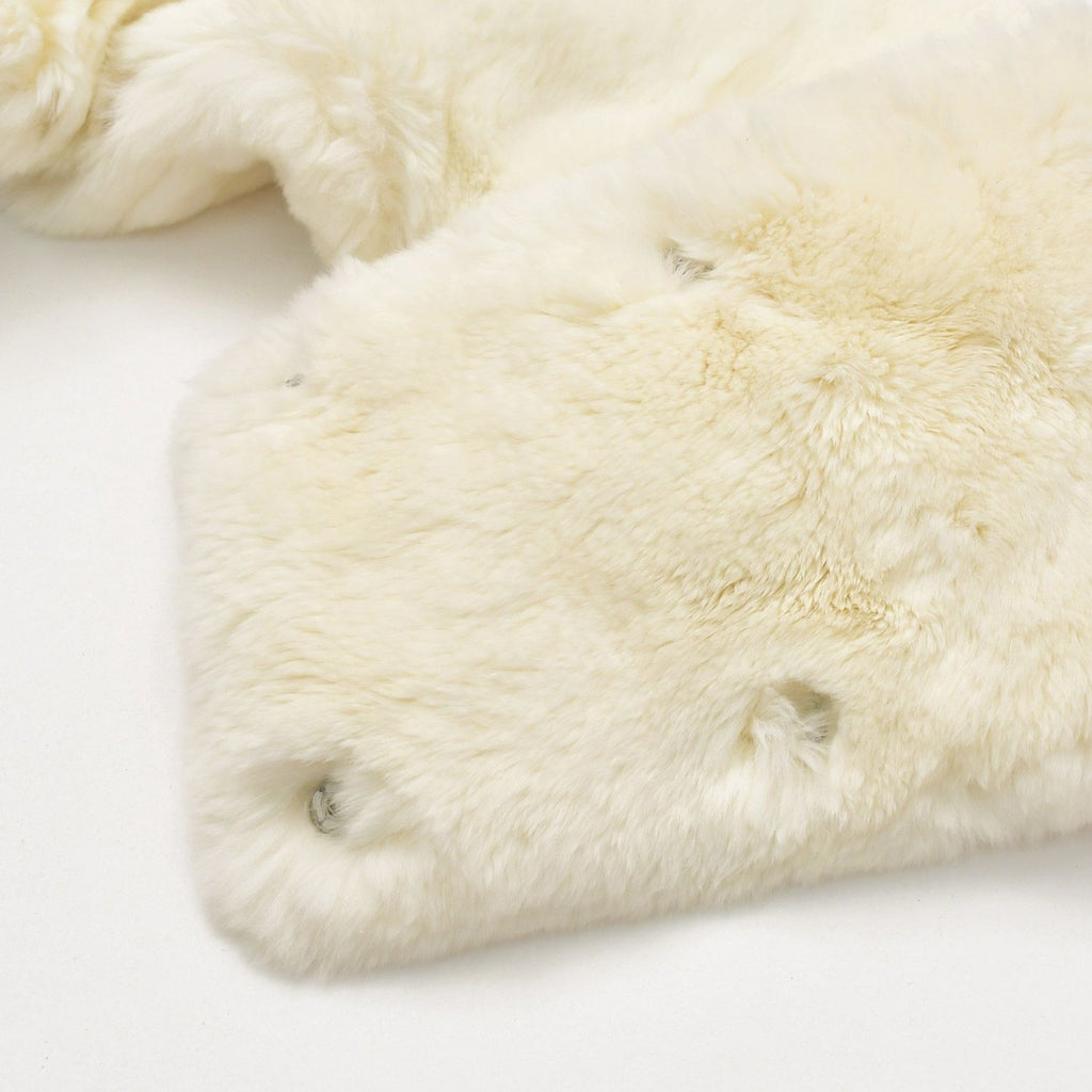 Chanel Big CC Logo Rabbit Neck Warmer Scarf White Black — view 4
