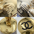 Chanel Earrings CC Logo Round Vintage 2 6 Gold — view 5