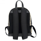 Gucci Backpack Small GG Supreme Canvas Leather Beige Black Silver — view 2