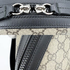 Gucci Backpack Small GG Supreme Canvas Leather Beige Black Silver — view 6