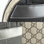Gucci Backpack Small GG Supreme Canvas Leather Beige Black Silver — view 7