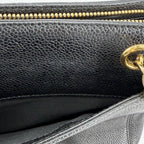 Chanel Handbag Chain Tote Shoulder Caviar Leather Black Gold — view 7
