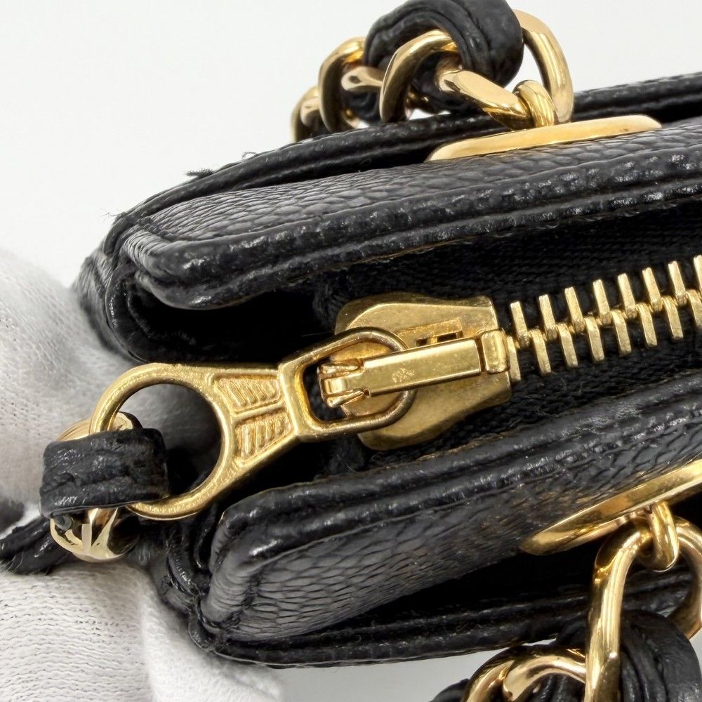 Chanel Handbag Chain Tote Shoulder Caviar Leather Black Gold — view 6