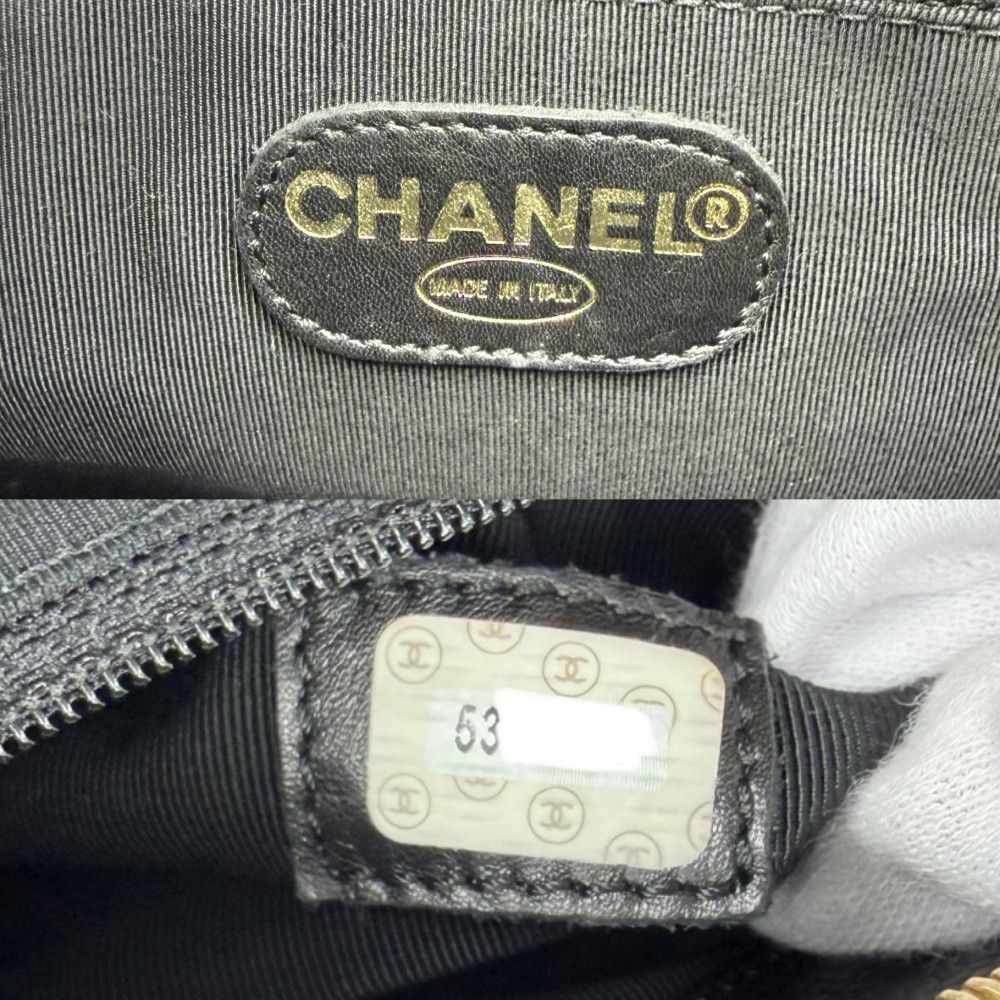 Chanel Handbag Chain Tote Shoulder Caviar Leather Black Gold — view 5