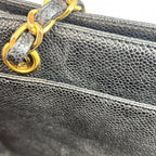 Chanel Handbag Chain Tote Shoulder Caviar Leather Black Gold — view 9
