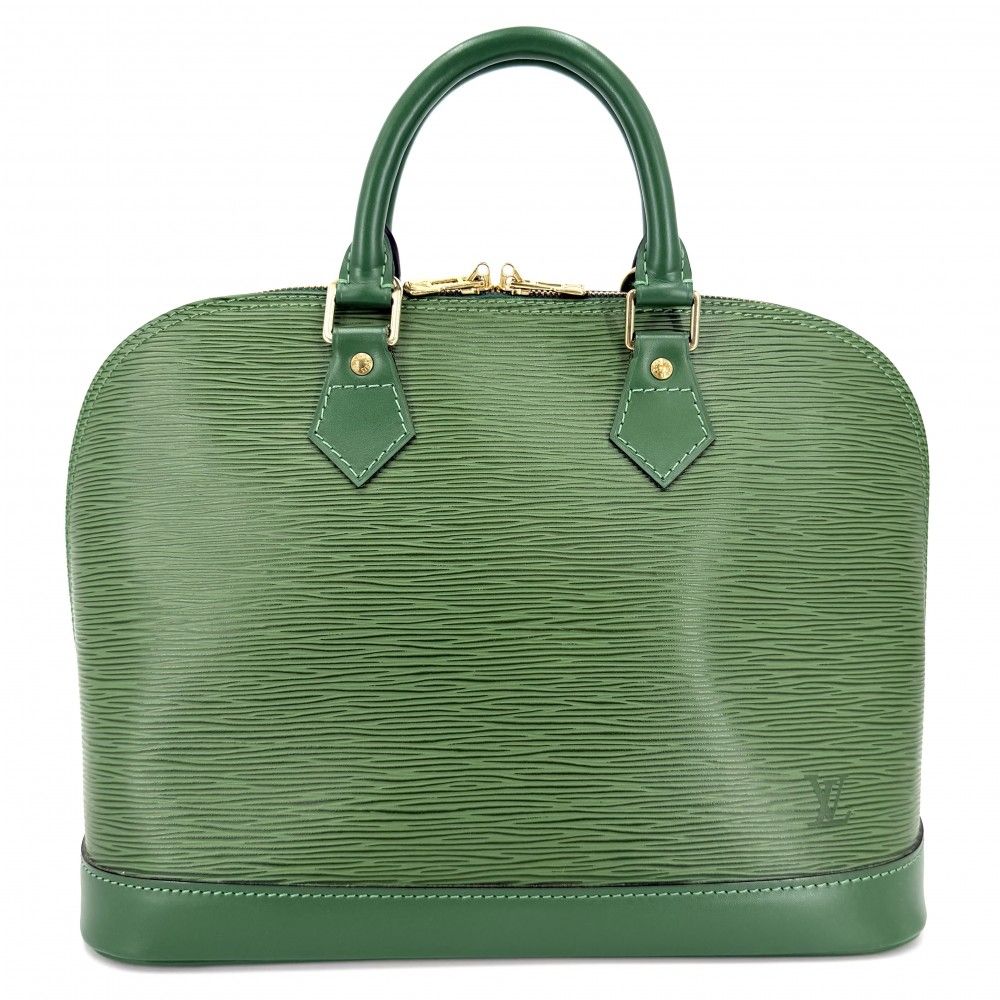 Louis Vuitton Handbag Alma PM Epi Leather Green Gold