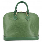 Louis Vuitton Handbag Alma PM Epi Leather Green Gold