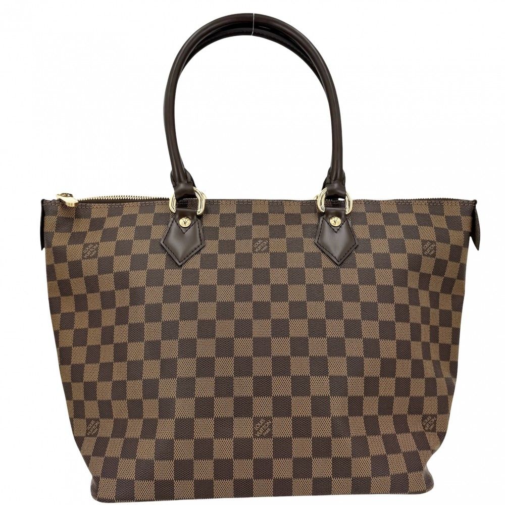Louis Vuitton Tote Damier Saleya MM Handbag Shoulder Brown Gold — view 2