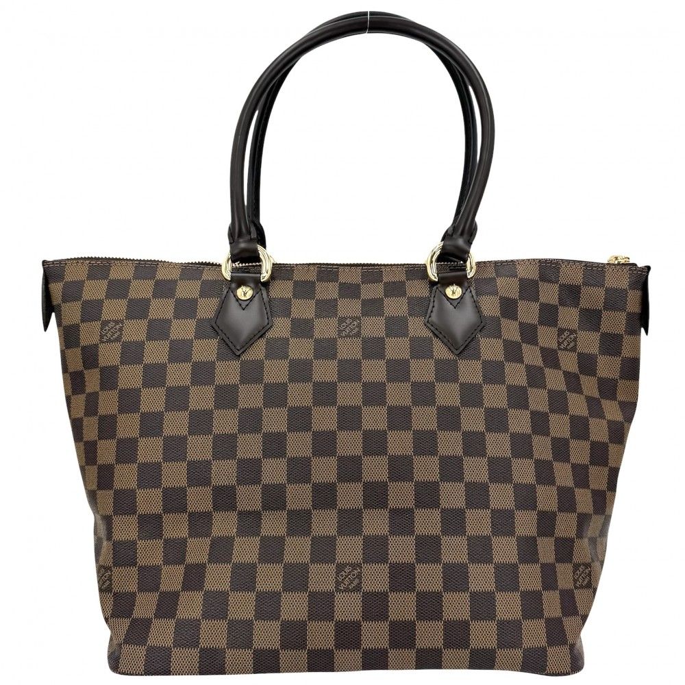 Louis Vuitton Tote Damier Saleya MM Handbag Shoulder Brown Gold