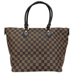 Louis Vuitton Tote Damier Saleya MM Handbag Shoulder Brown Gold