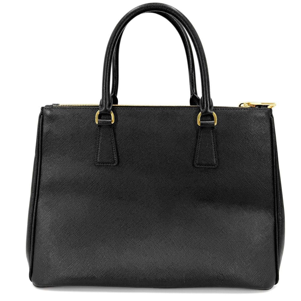Prada 2-Way Galleria Large Shoulder Bag Leather Black Gold — view 2