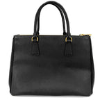 Prada 2-Way Galleria Large Shoulder Bag Leather Black Gold — view 2