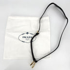 Prada Shoulder Bag Boni Crossbody Triangle Logo Pochette Leather Black Gold — view 8