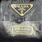 Prada Shoulder Bag Boni Crossbody Triangle Logo Pochette Leather Black Gold — view 5