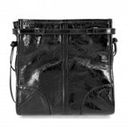 Prada Shoulder Bag Boni Crossbody Triangle Logo Pochette Leather Black Gold — view 2
