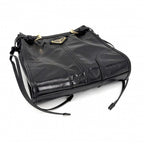 Prada Shoulder Bag Boni Crossbody Triangle Logo Pochette Leather Black Gold — view 3
