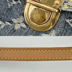 Louis Vuitton Mini Pleaty Mini Bag Monogram Denim Blue Gold — view 6