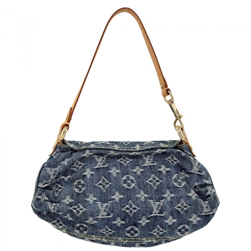 Louis Vuitton Mini Pleaty Mini Bag Monogram Denim Blue Gold — view 2