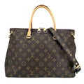 Louis Vuitton 2-Way Pallas Shoulder Bag Monogram Canvas Brown Purple Gold