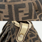 Fendi Zucca Mini Bag Canvas Leather Brown Gold — view 6