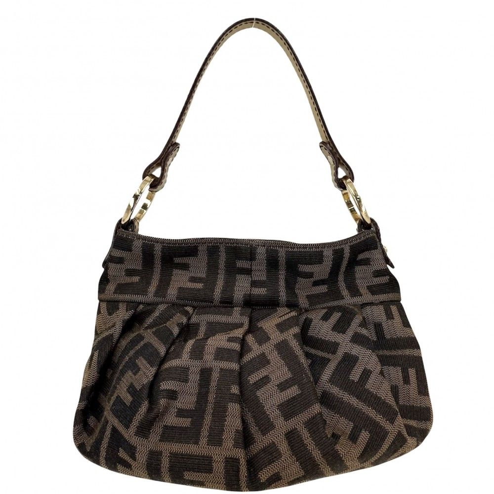 Fendi Zucca Mini Bag Canvas Leather Brown Gold — view 2