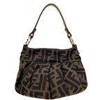 Fendi Zucca Mini Bag Canvas Leather Brown Gold — view 2