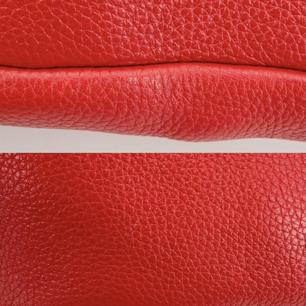 Prada Handbag Triangle Logo Chain Leather Red Silver — view 6