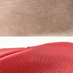 Prada Handbag Triangle Logo Chain Leather Red Silver — view 8