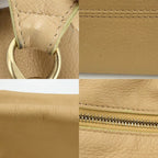 Chanel Shoulder Bag CC Logo Chain Bag Leather Beige Gold — view 6