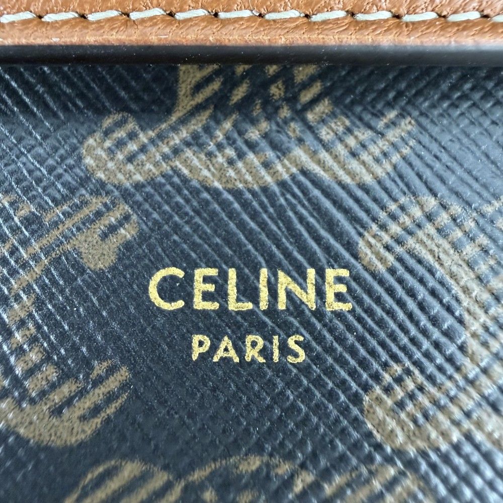Celine Shoulder Bag Triomphe Wallet Second Crossbody 2-Way Canvas Leather Brown — view 6