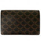 Celine Shoulder Bag Triomphe Wallet Second Crossbody 2-Way Canvas Leather Brown — view 2