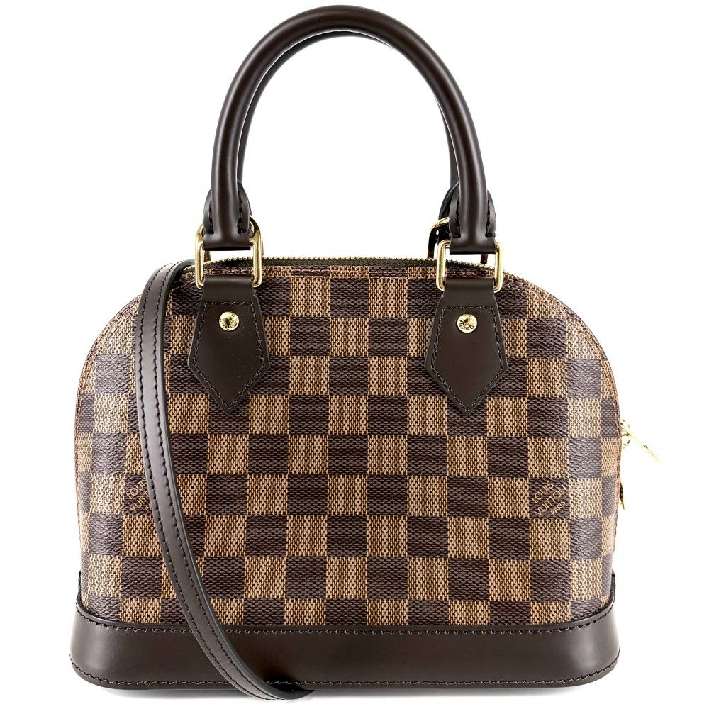 Louis Vuitton 2-Way Damier Alma BB Shoulder Bag Crossbody Small Brown Gold