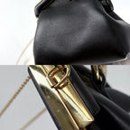 Fendi Shoulder Bag Nano Fast Charm Chain Leather Black Gold — view 6