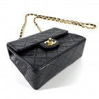 Chanel Shoulder Bag Mini Quilted Chain Turnlock Crossbody Mini Vintage CC Logo — view 3