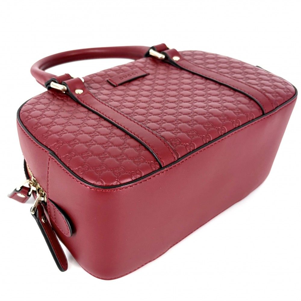 Gucci 2-Way Micro Guccissima Shoulder Bag Crossbody Red Gold — view 3